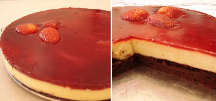 Brownie Cheesecake de Morango
